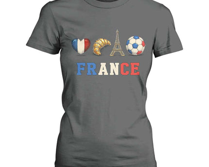 French Football Fan T-Shirt For Women France Soccer Game Day Gift