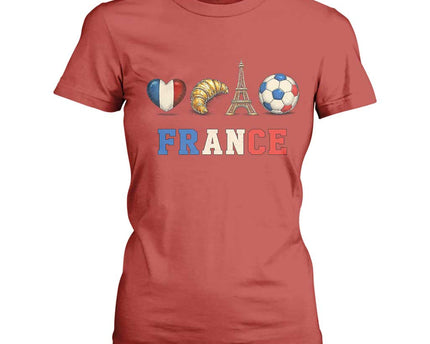 French Football Fan T-Shirt For Women France Soccer Game Day Gift