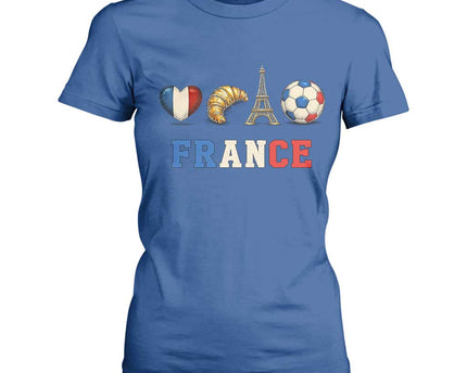 French Football Fan T-Shirt For Women France Soccer Game Day Gift