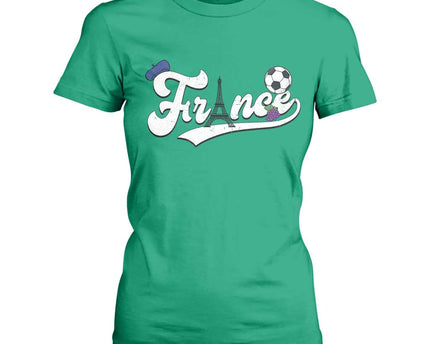 France Soccer Supporter T-Shirt For Women Game Day French Football Gift