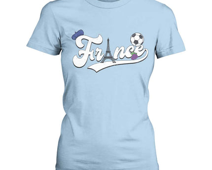 France Soccer Supporter T-Shirt For Women Game Day French Football Gift