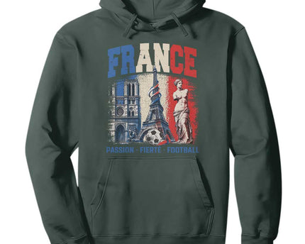 France Soccer Fan Passion Hoodie Fierte Football French Supporter Gift