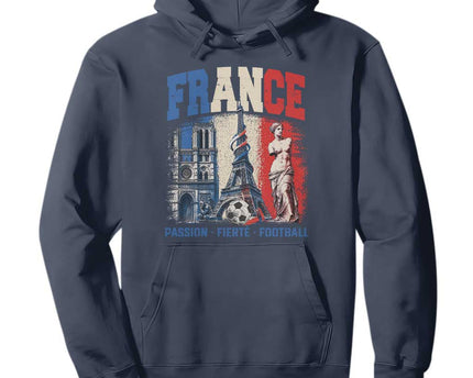 France Soccer Fan Passion Hoodie Fierte Football French Supporter Gift