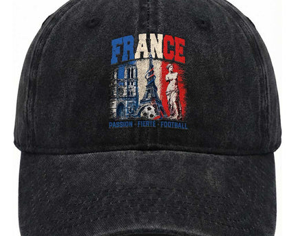 France Soccer Fan Passion Washed Cotton Baseball Cap Fierté Football French Supporter Gift