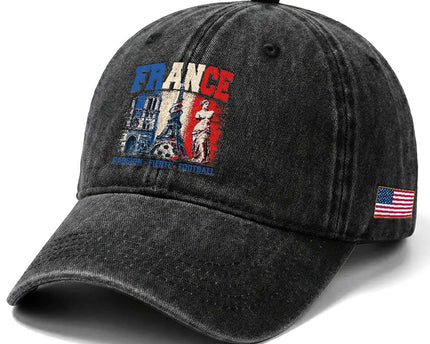 France Soccer Fan Passion Washed Cotton Baseball Cap Fierté Football French Supporter Gift