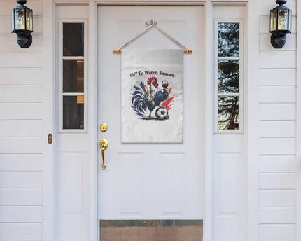 Funny French Rooster Soccer Fan Garden Flag Off To Watch France