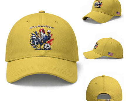 Funny French Rooster Soccer Fan Baseball Cap Off To Watch France