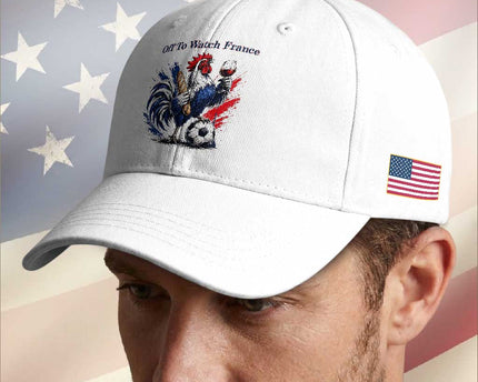 Funny French Rooster Soccer Fan Baseball Cap Off To Watch France