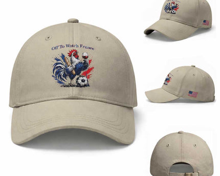 Funny French Rooster Soccer Fan Baseball Cap Off To Watch France
