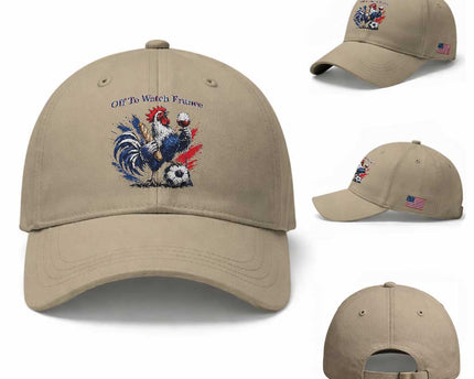 Funny French Rooster Soccer Fan Baseball Cap Off To Watch France