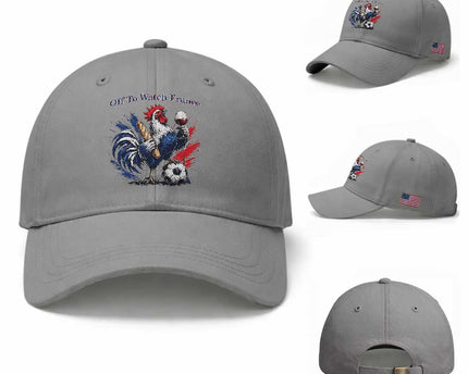 Funny French Rooster Soccer Fan Baseball Cap Off To Watch France
