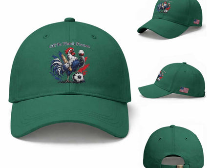 Funny French Rooster Soccer Fan Baseball Cap Off To Watch France