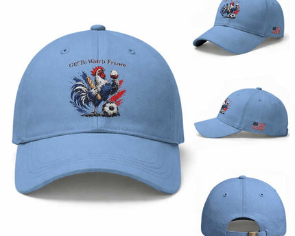 Funny French Rooster Soccer Fan Baseball Cap Off To Watch France