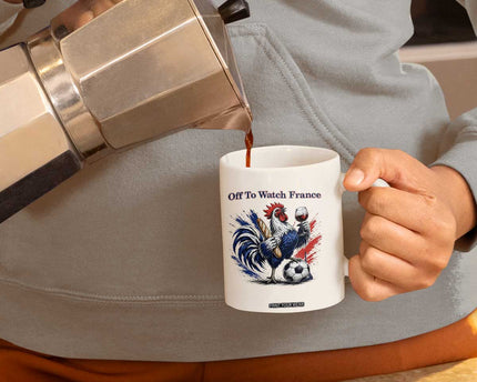 Funny French Rooster Soccer Fan Coffee Mug Off To Watch France
