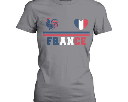 Patriotic France Soccer Fan T-Shirt For Women Fierte Football Francaise