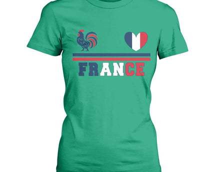 Patriotic France Soccer Fan T-Shirt For Women Fierte Football Francaise