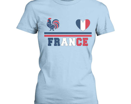 Patriotic France Soccer Fan T-Shirt For Women Fierte Football Francaise