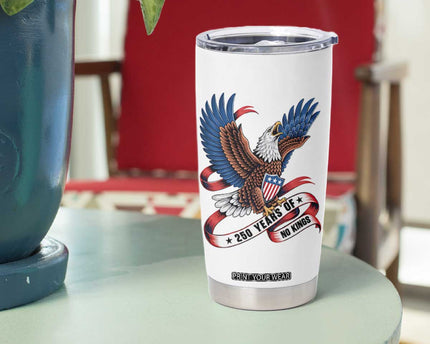No Kings Tumbler Cup USA 250th Anniversary Freedom Eagle