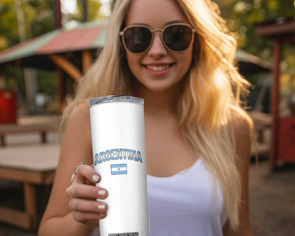 Throwback Argentina Pride Skinny Tumbler Vintage Flag Heritage Gift