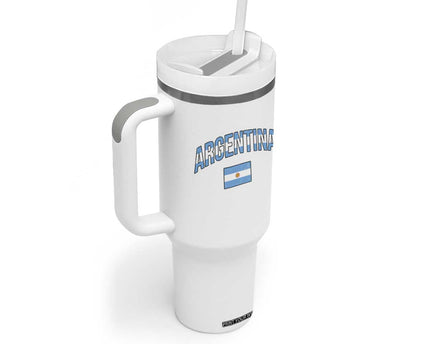 Throwback Argentina Pride Tumbler With Handle Vintage Flag Heritage Gift
