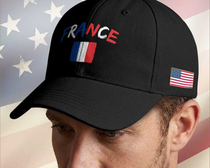 Vintage France Flag French Heritage Graphic Baseball Cap