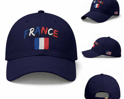 Vintage France Flag French Heritage Graphic Baseball Cap