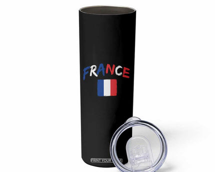 Vintage France Flag French Heritage Graphic Skinny Tumbler