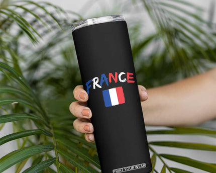 Vintage France Flag French Heritage Graphic Skinny Tumbler