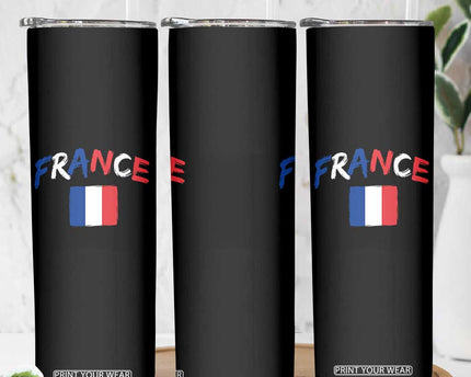 Vintage France Flag French Heritage Graphic Skinny Tumbler