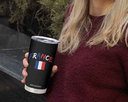 Vintage France Flag French Heritage Graphic Tumbler Cup