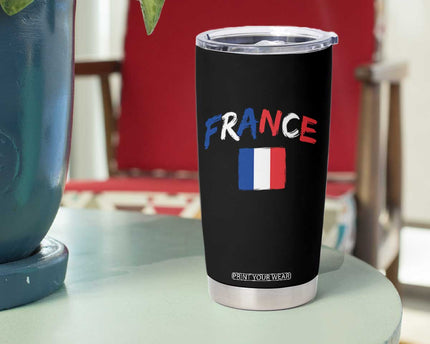 Vintage France Flag French Heritage Graphic Tumbler Cup