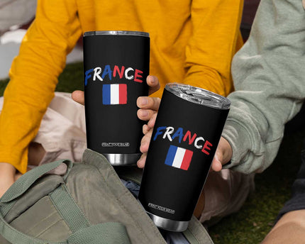 Vintage France Flag French Heritage Graphic Tumbler Cup