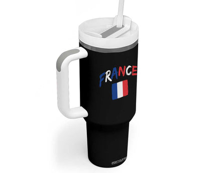 Vintage France Flag French Heritage Graphic Tumbler With Handle