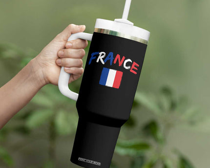 Vintage France Flag French Heritage Graphic Tumbler With Handle