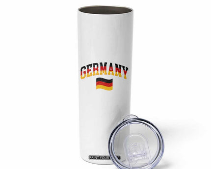 Vintage Germany Flag Skinny Tumbler Black Red Gold German Heritage Gift