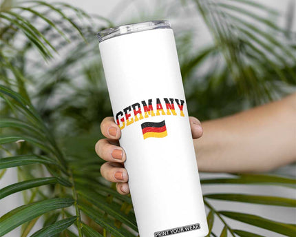 Vintage Germany Flag Skinny Tumbler Black Red Gold German Heritage Gift