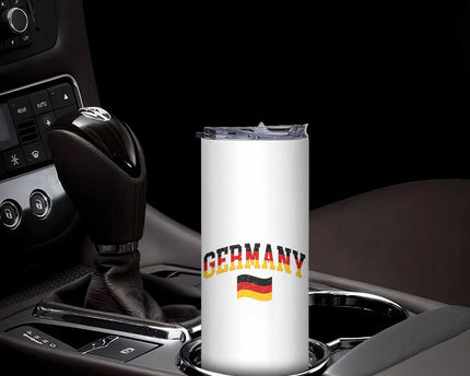 Vintage Germany Flag Skinny Tumbler Black Red Gold German Heritage Gift