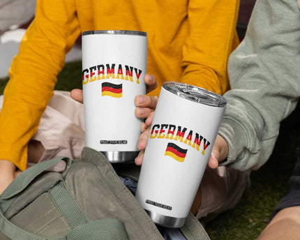 Vintage Germany Flag Tumbler Cup Black Red Gold German Heritage Gift