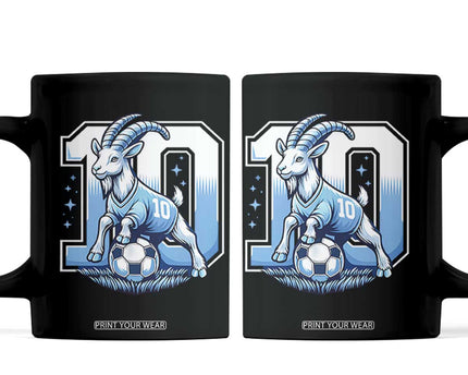 Number Ten The Goat Of Football Fans Coffee Mug Soccer Lover Gift