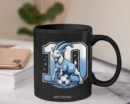 Number Ten The Goat Of Football Fans Coffee Mug Soccer Lover Gift