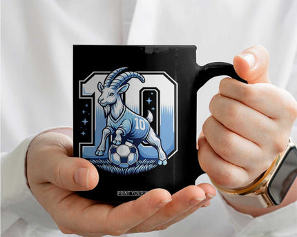 Number Ten The Goat Of Football Fans Coffee Mug Soccer Lover Gift