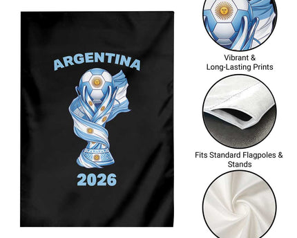 Proud Argentina Soccer 2026 Garden Flag World Football Fan Gift