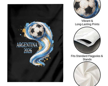 Argentina 2026 Soccer Fan Garden Flag Proud Football Flag Supporter
