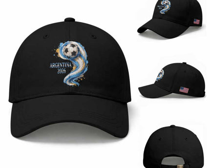 Argentina 2026 Soccer Fan Baseball Cap Proud Football Flag Supporter