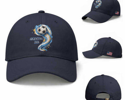 Argentina 2026 Soccer Fan Baseball Cap Proud Football Flag Supporter