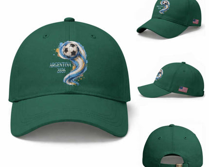 Argentina 2026 Soccer Fan Baseball Cap Proud Football Flag Supporter