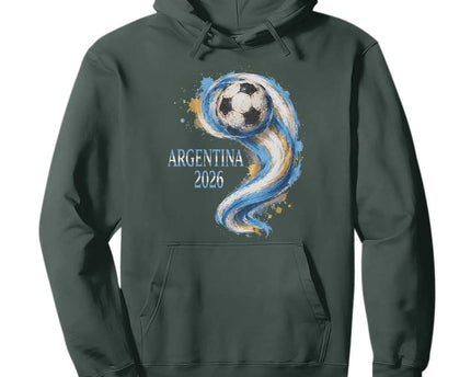 Argentina 2026 Soccer Fan Hoodie Proud Football Flag Supporter