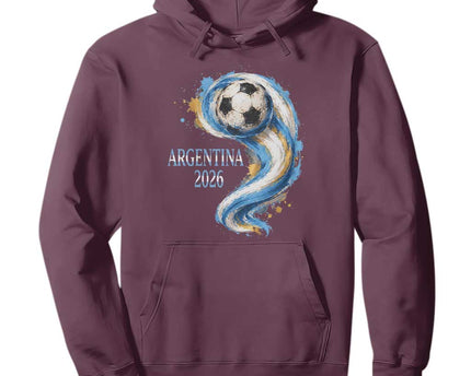 Argentina 2026 Soccer Fan Hoodie Proud Football Flag Supporter
