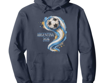 Argentina 2026 Soccer Fan Hoodie Proud Football Flag Supporter