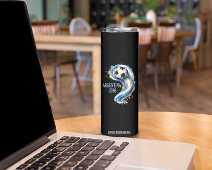 Argentina 2026 Soccer Fan Skinny Tumbler Proud Football Flag Supporter